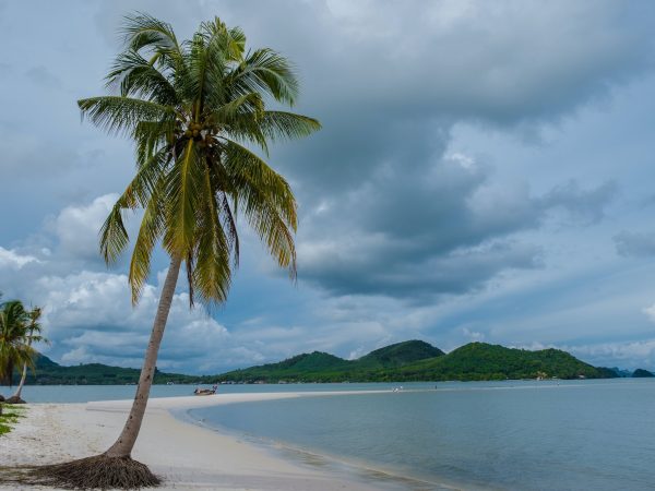 beach at the Island Koh Yao Yai thailand, beach with white sand and palm trees